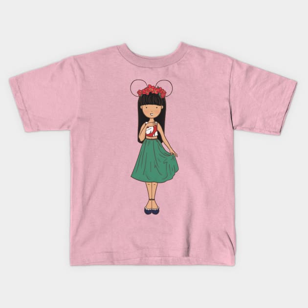 Island Fan Girl Kids T-Shirt by littlemoondance